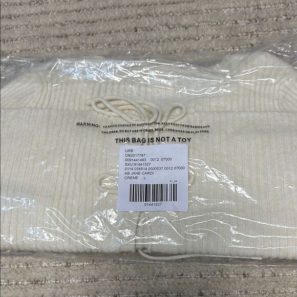 Urban Outfitters Kimchi Blue Jane Bow Tie-Front Cardigan Ivory Large NWT - Picture 4 of 5